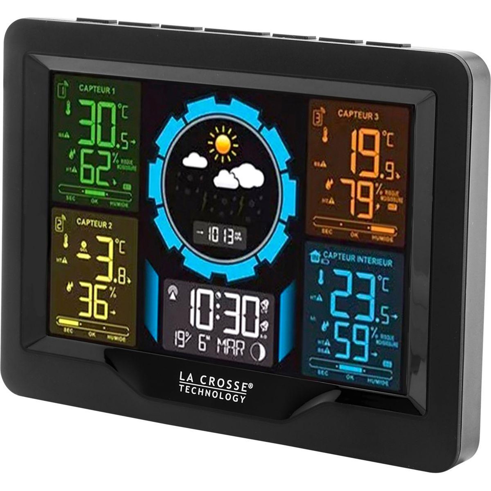 Voir la diapositive 3 : La crosse technology Station météo WS6304 Noir