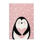 Paris Prix Tapis de Chambre Enfant Pingouin  Gidya  Rose. Coloris disponibles : Rose