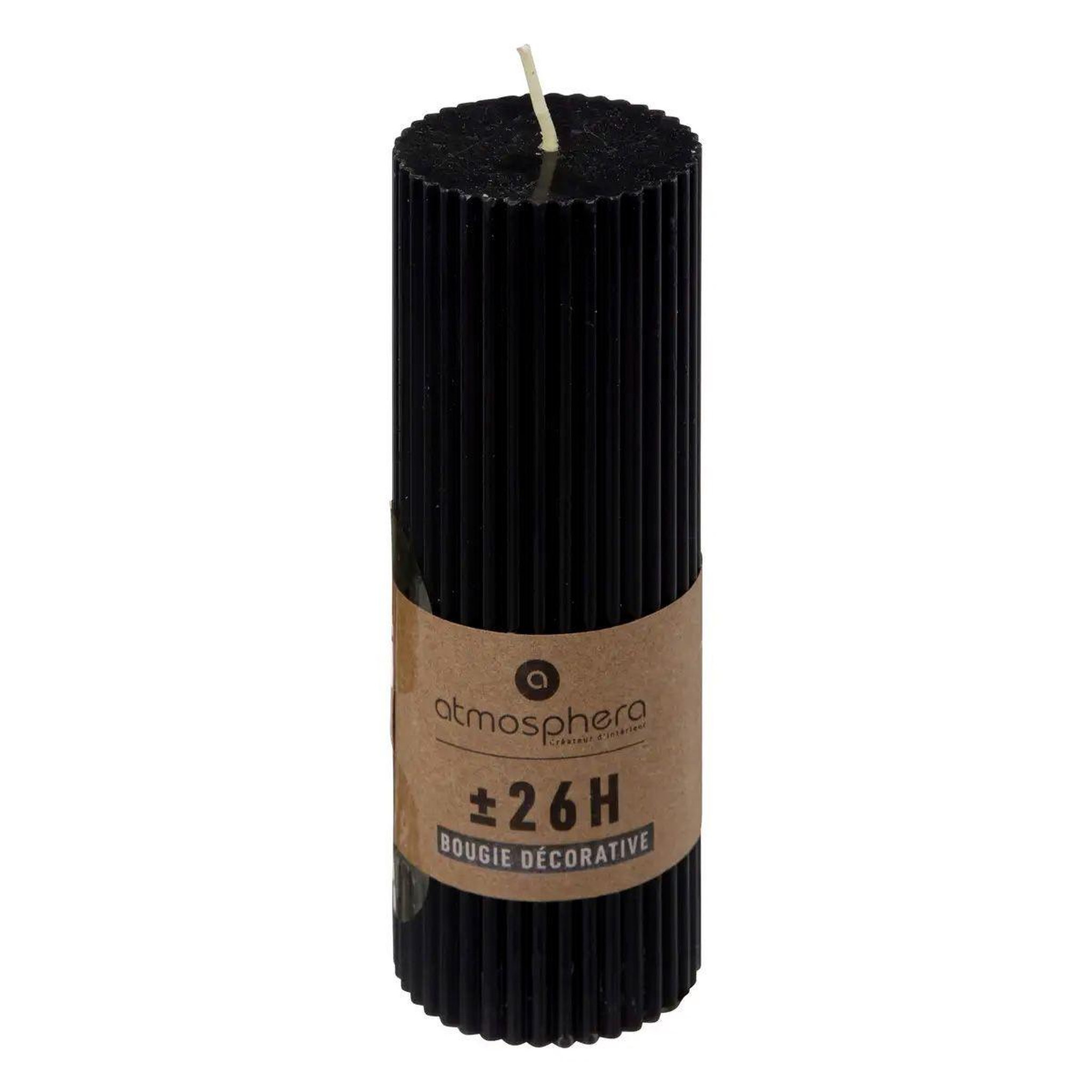 Voir la diapositive 2 : ATMOSPHERA Bougie déco  demi  14cm noir