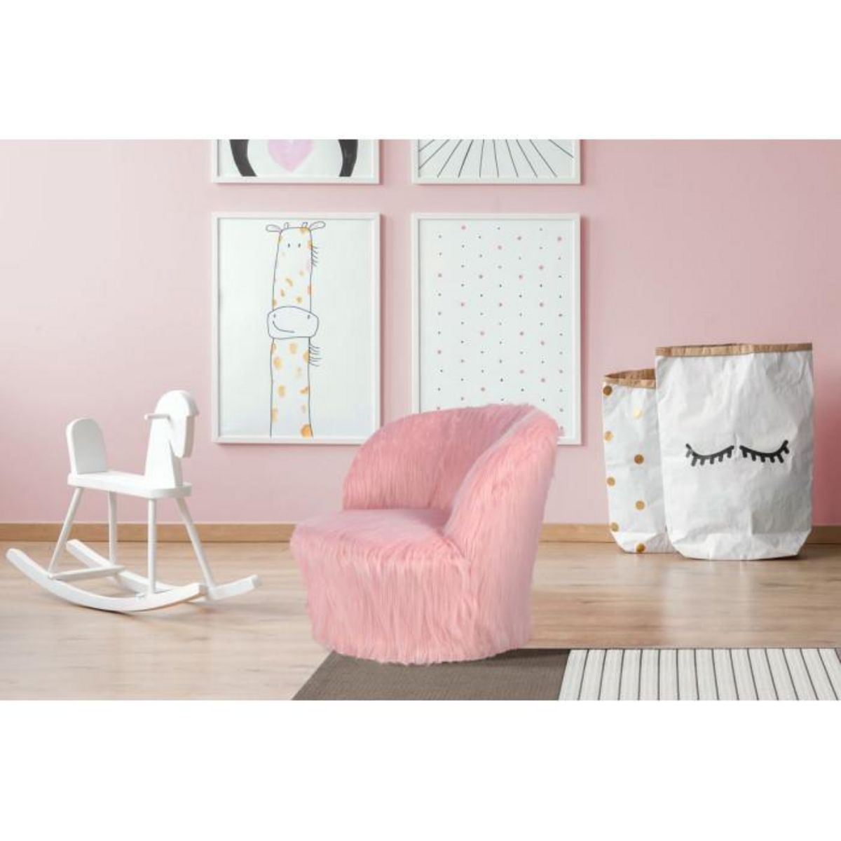 Paris Prix Fauteuil Enfant Design  Nanny  47cm Rose