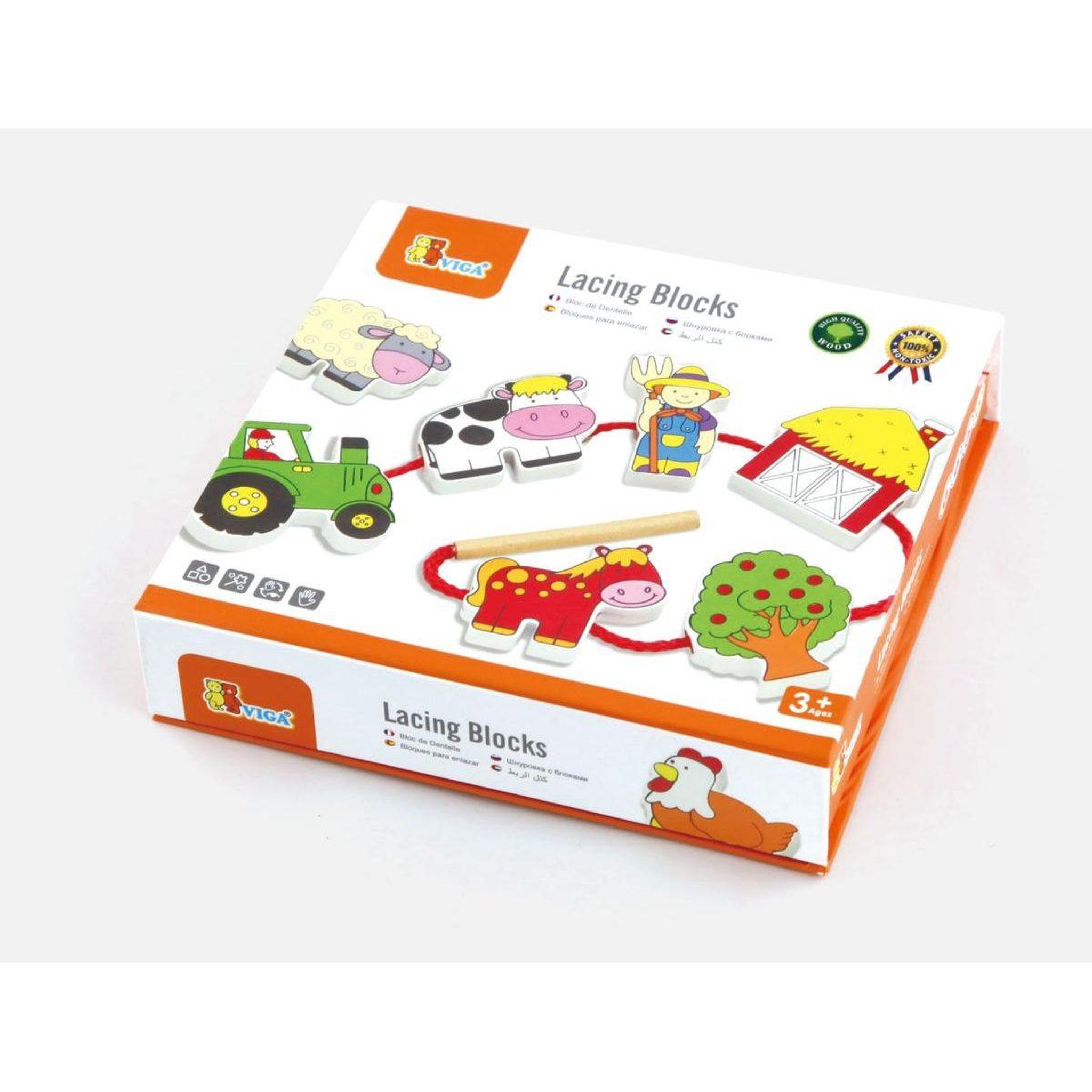 VIGA Jeu de laçage  59548 - la vie à la ferme, 12 pièces