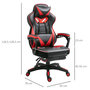 Voir la diapositive 3 : VINSETTO Vinsetto Fauteuil de bureau gamer style baquet racing - pivotant, inclinable - coussin lombaire, tétière, repose-pieds inclus - revêtement synthétique rouge noir