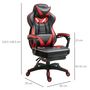 Voir la diapositive 3 : VINSETTO Vinsetto Fauteuil de bureau gamer style baquet racing - pivotant, inclinable - coussin lombaire, tétière, repose-pieds inclus - revêtement synthétique rouge noir