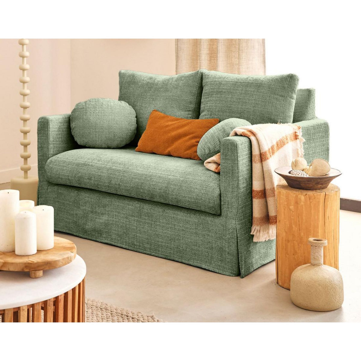 LISA DESIGN Serena - canapé droit déhoussable 2 places en velours texturé