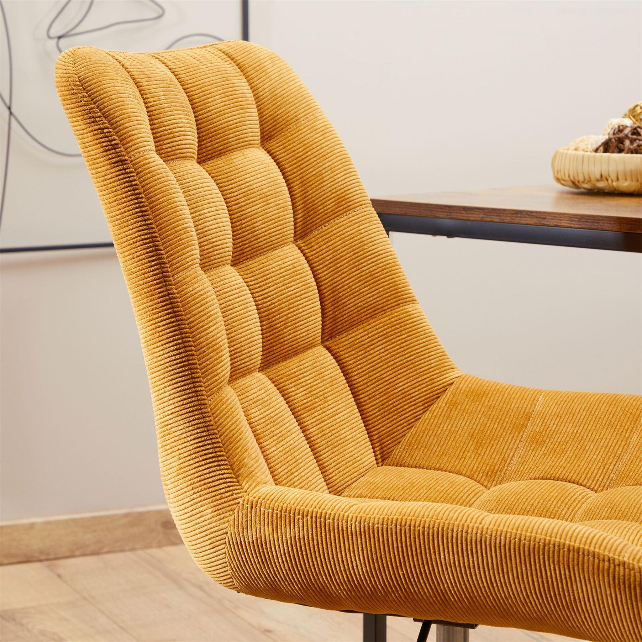 Voir la diapositive 4 : IDIMEX Chaise de bureau VASILO en velours côtelé