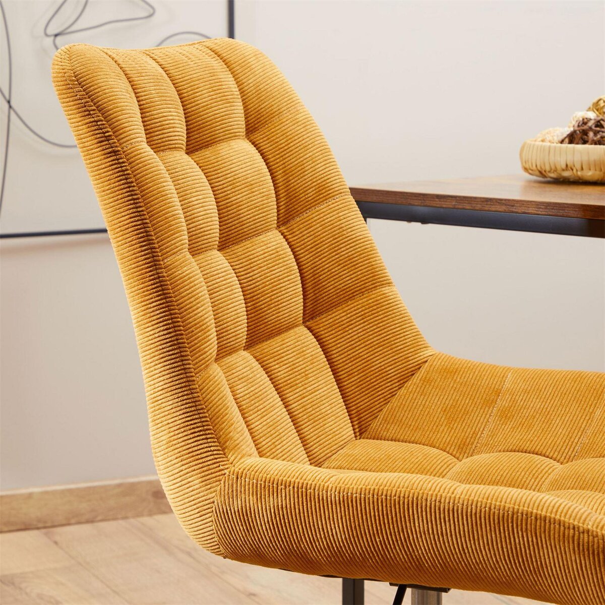 IDIMEX Chaise de bureau VASILO en velours côtelé