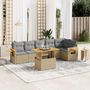 Voir la diapositive 1 : VIDAXL Salon de jardin avec coussins 7 pcs beige resine tressee