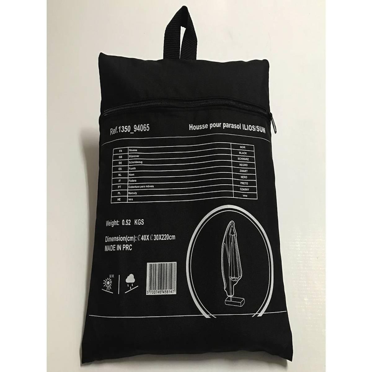 Habitat et Jardin Housse de protection pour parasol - 40 x 220 cm - Noir