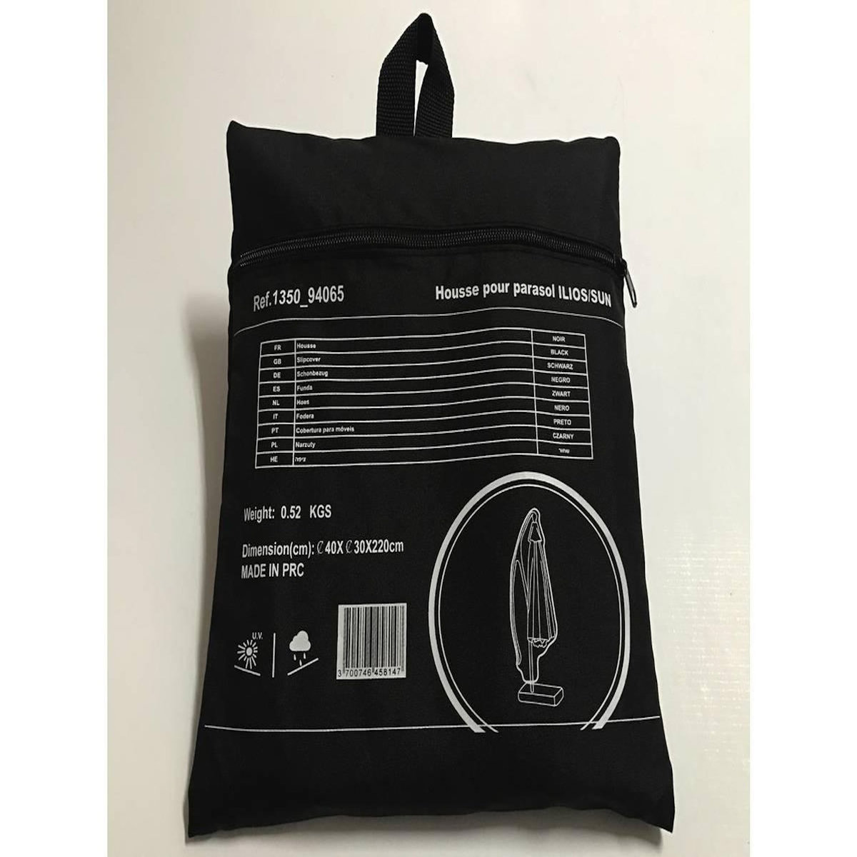 Habitat et Jardin Housse de protection pour parasol - 40 x 220 cm - Noir