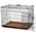 PAWHUT Cage caisse de transport pliante pour chien poignée, plateau amovible, coussin fourni 92 x 57 x 62,5 cm