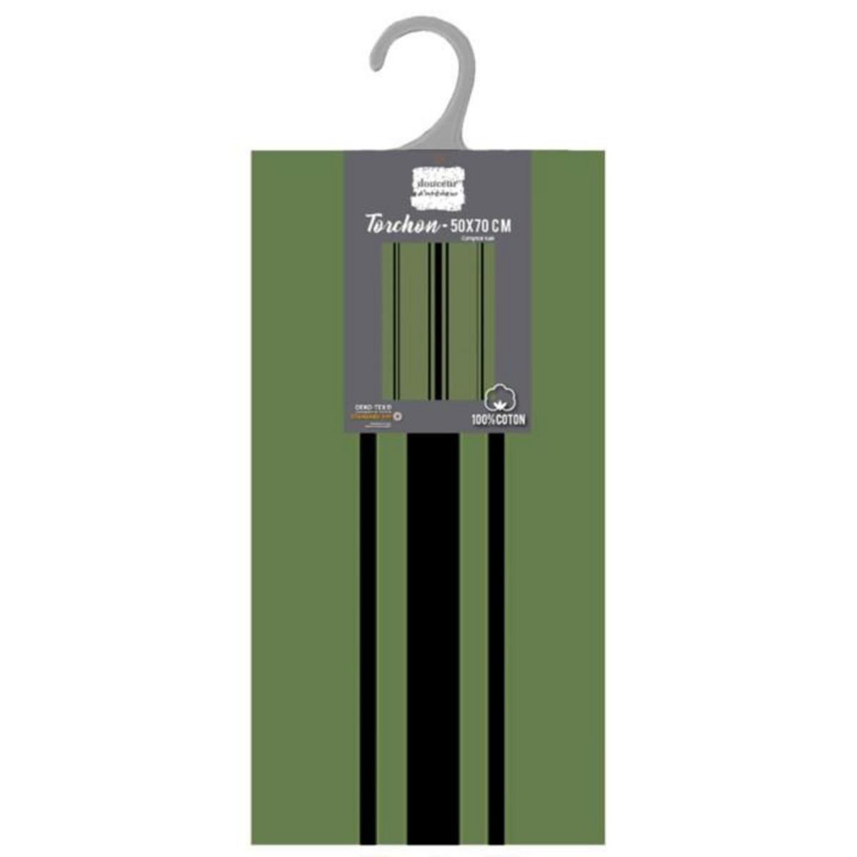 Paris Prix Torchon en Coton Tissé  Comptoir  50x70cm Kaki