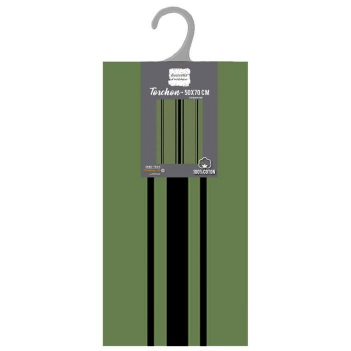 Paris Prix Torchon en Coton Tissé  Comptoir  50x70cm Kaki