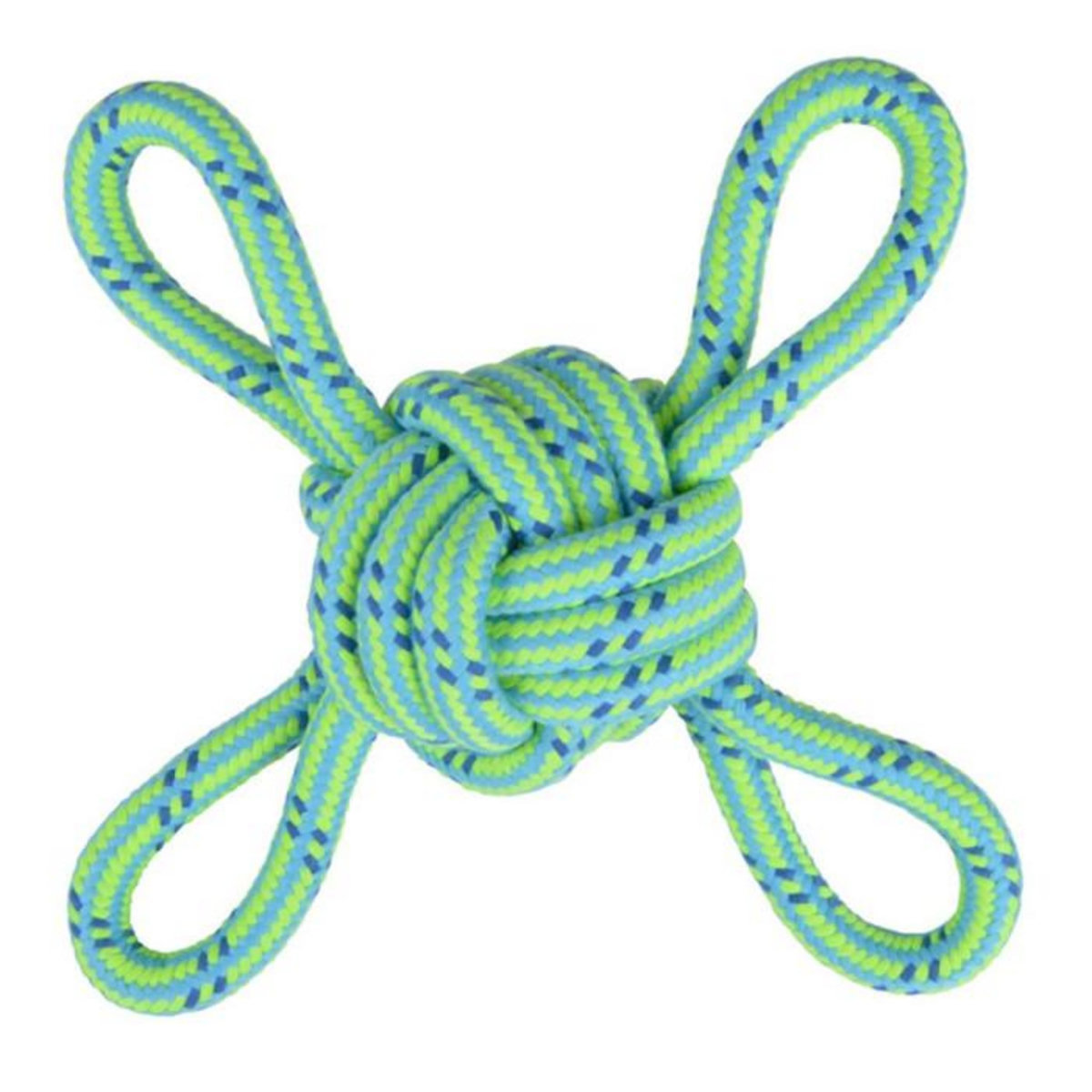 Paris Prix Jouet pour Chien  Corde Nœud 4 Poignées  35cm Vert
