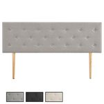 IDIMEX Tête de lit LULINE 160 capitonnée sur pieds, en tissu. Coloris disponibles : Beige, Noir