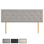 IDIMEX Tête de lit LULINE 160 capitonnée sur pieds, en tissu. Coloris disponibles : Noir