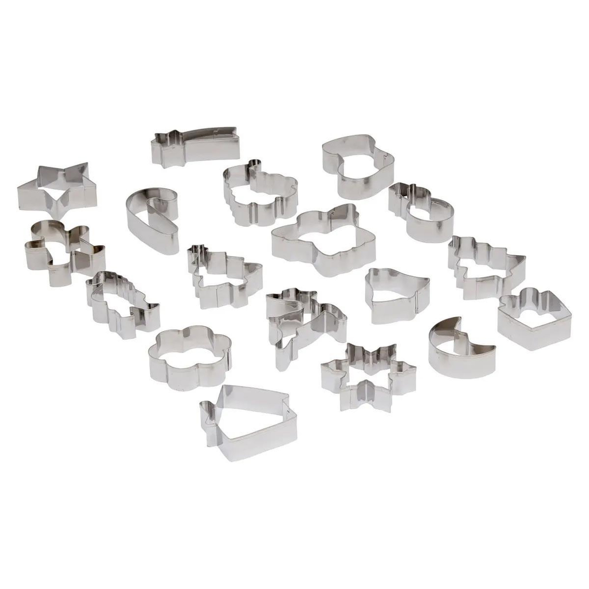 FIVE Lot de 18 emporte-pièces  noël  13cm argent