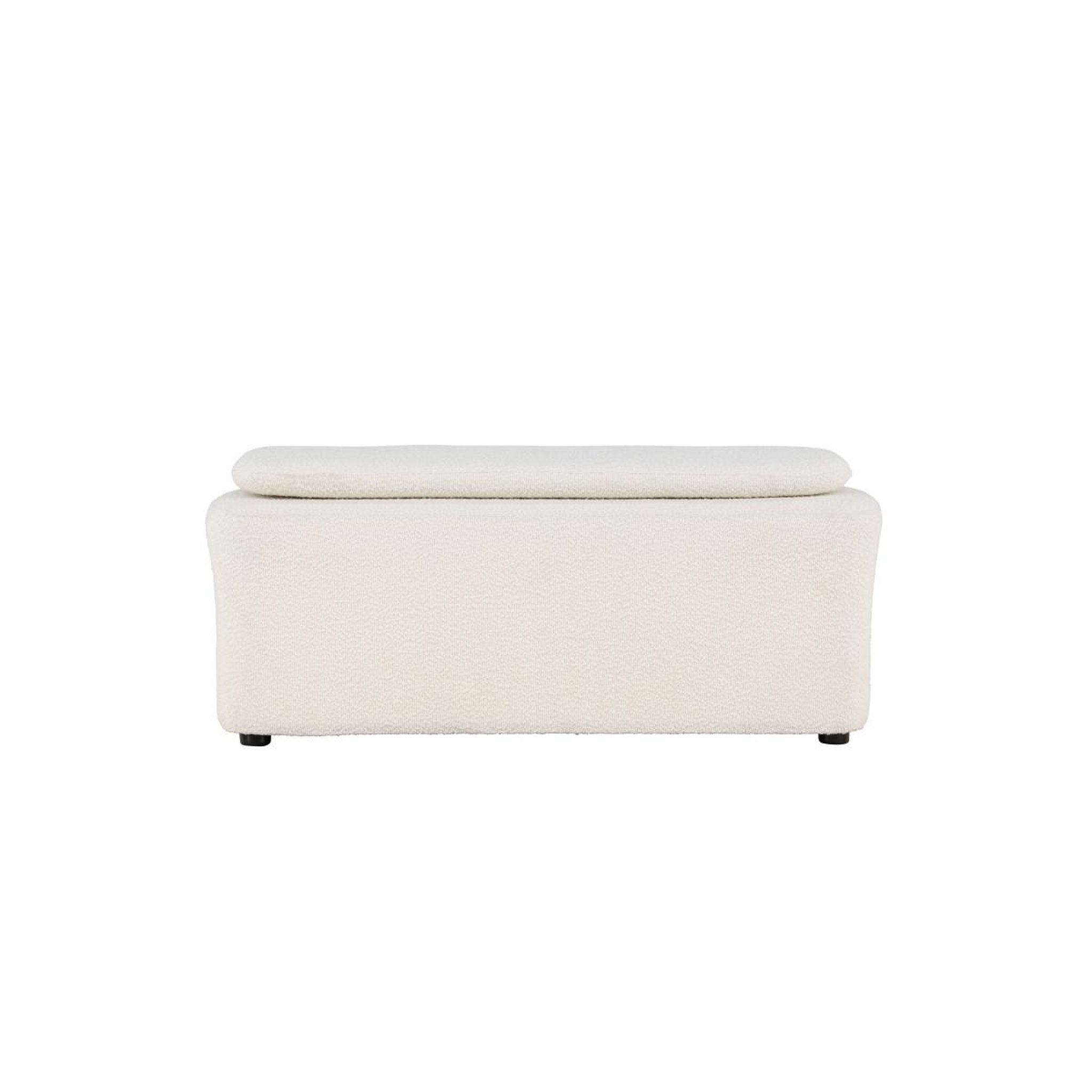 Voir la diapositive 2 : Paris Prix Pouf en tissu bouclé  laurel  110cm blanc