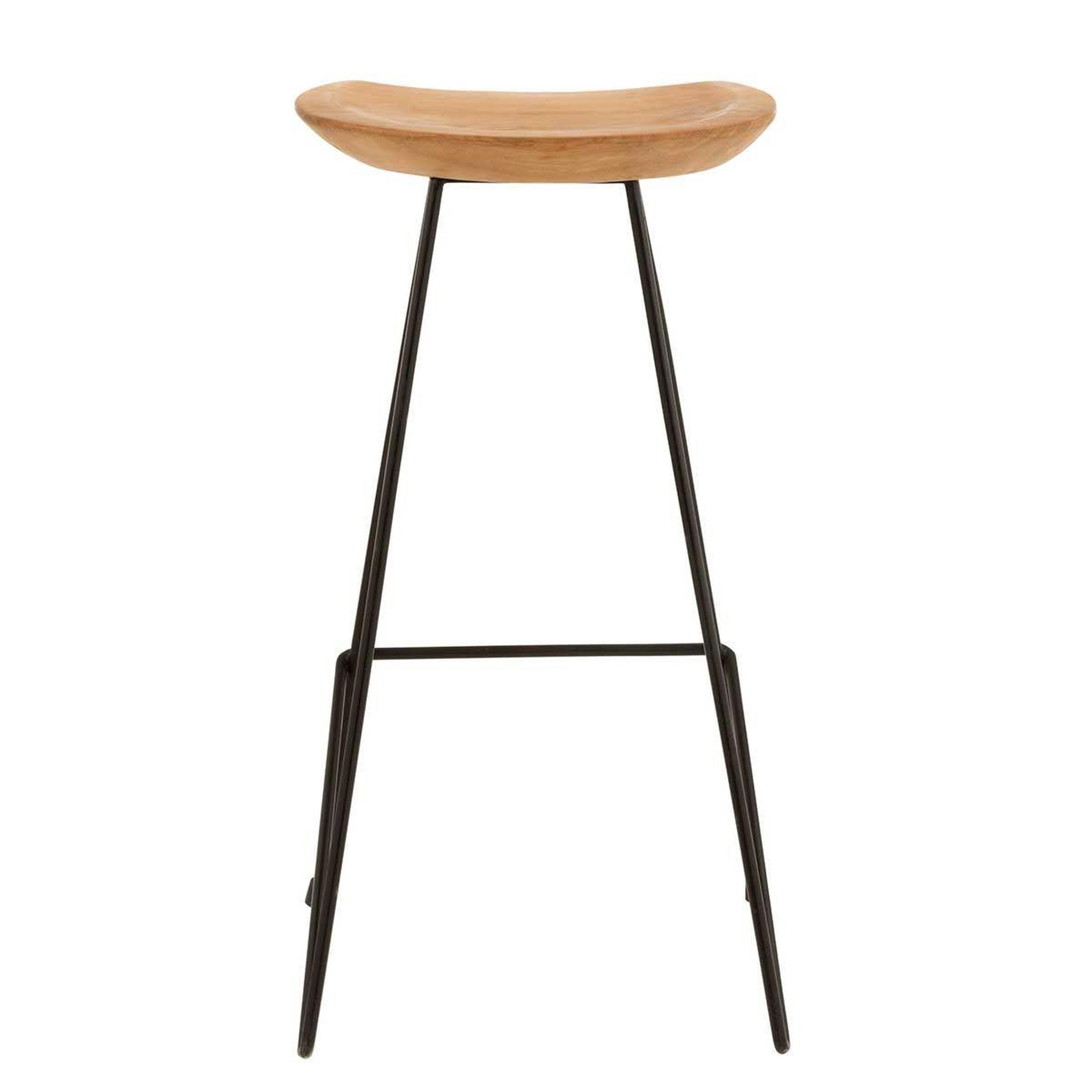 Voir la diapositive 4 : J-LINE Chaise de bar en teck  scanda  77cm naturel & noir
