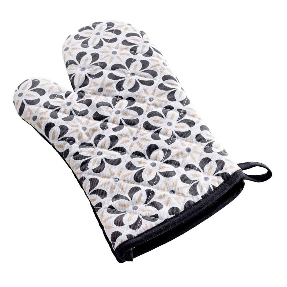 Paris Prix Gant de Cuisine en Coton  Solaris  30cm Noir