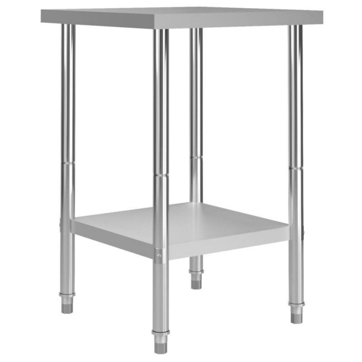 VIDAXL Table de travail de cuisine 60x60x85 cm Acier inoxydable