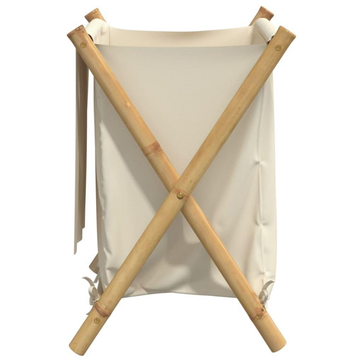 VIDAXL Panier a linge blanc creme 45x55x63,5 cm bambou