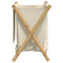 Voir la diapositive 5 : VIDAXL Panier a linge blanc creme 45x55x63,5 cm bambou