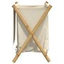 Voir la diapositive 5 : VIDAXL Panier a linge blanc creme 45x55x63,5 cm bambou