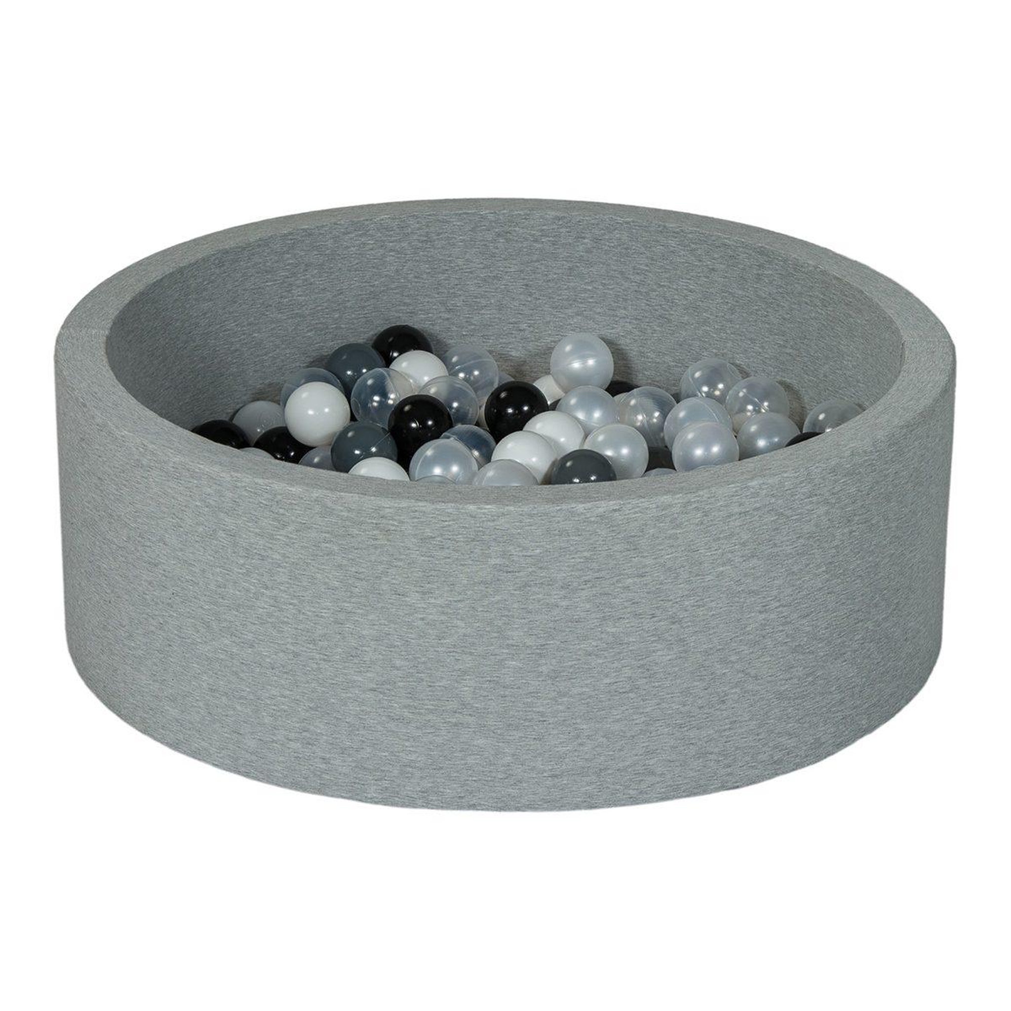 VELINDA Piscine à balles aire de jeu + 200 balles noir, blanc, perle, transparent, gris