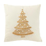 Voir la diapositive 1 : Paris Prix Coussin Déco Sapin  Franges  45x45cm Blanc