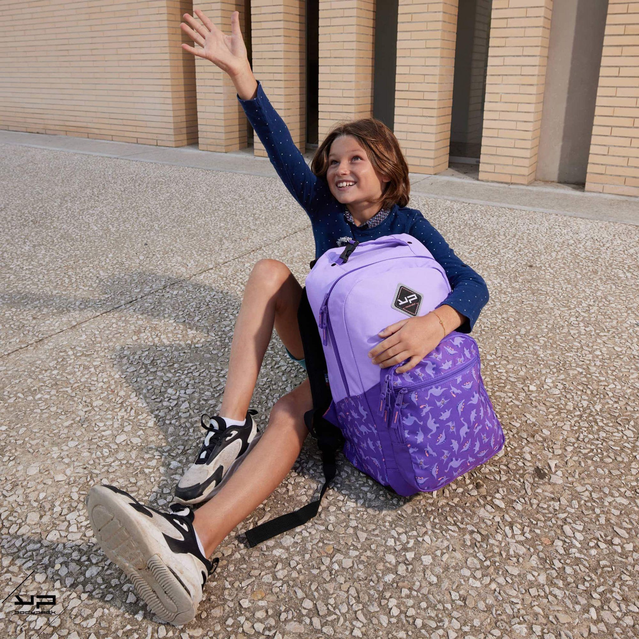 Voir la diapositive 2 : BODYPACK BODYPACK Sac à dos 1 compartiment recyclé Dino Violet