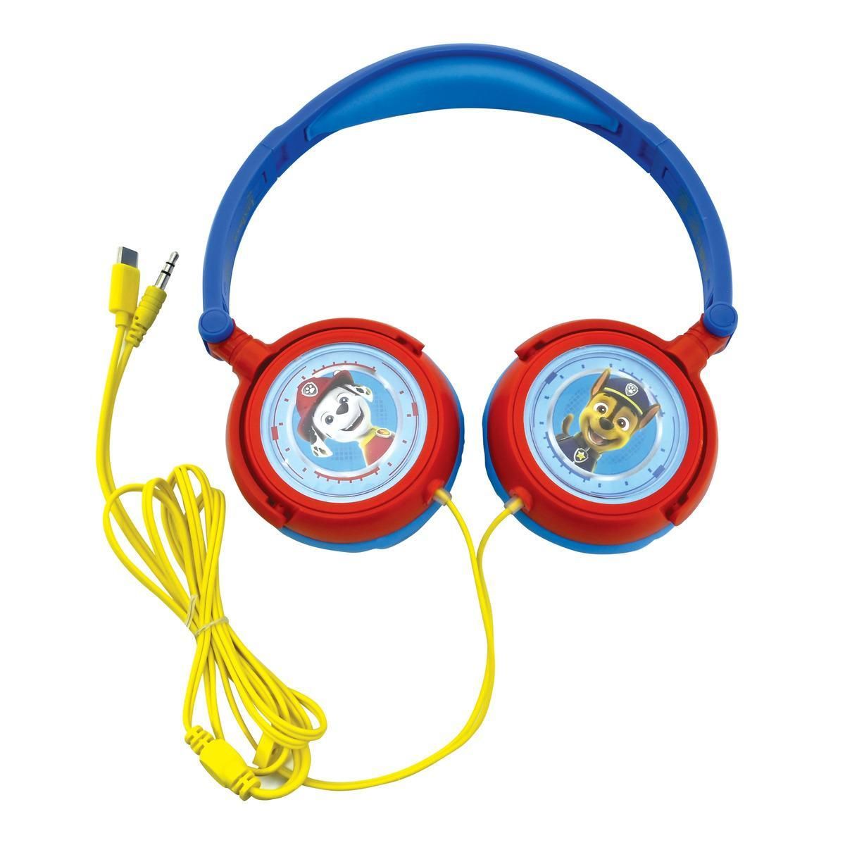 Lexibook Casque stéréo filaire pliable Pat' Patrouille pour enfants avec limitation de volume d'écoute