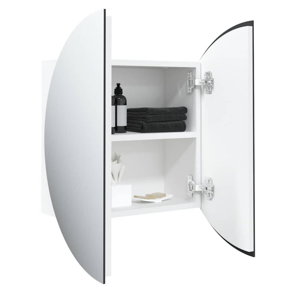 VIDAXL Armoire de salle de bain miroir rond et LED Blanc 40x40x17,5 cm