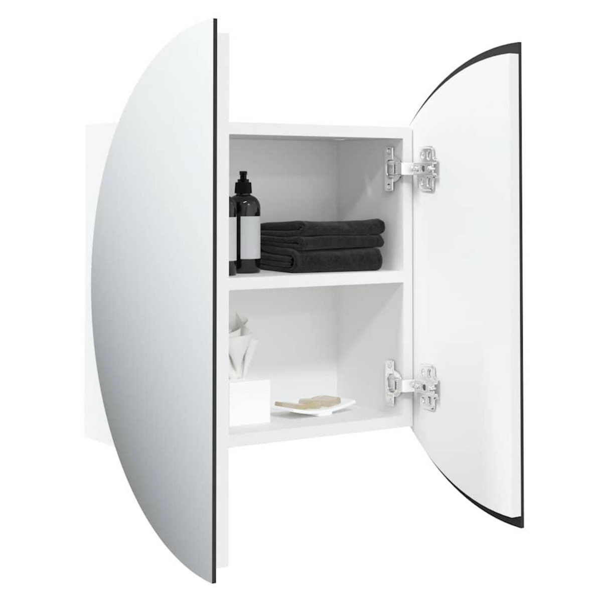 VIDAXL Armoire de salle de bain miroir rond et LED Blanc 40x40x17,5 cm