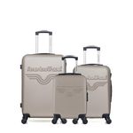 AMERICAN TRAVEL AMERICAN TRAVEL - Lot de 3 - Valise weekend, valise cabine et valise cabine XXS CHELSEA. Coloris disponibles : Noir, Gris, Bleu, Beige