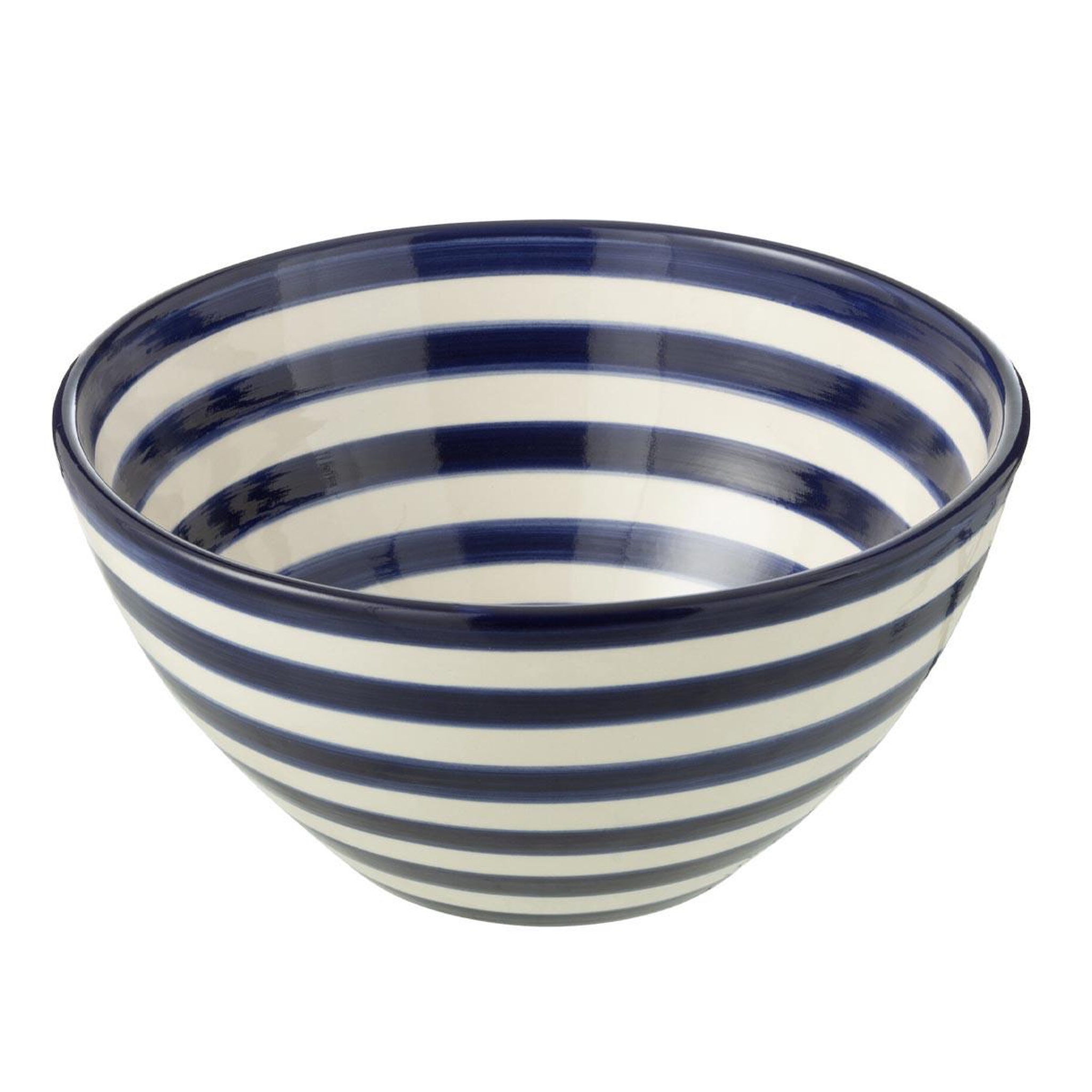 J-LINE Coupelle en céramique  granada rayure  22cm bleu cobalt