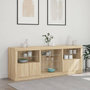 Voir la diapositive 4 : VIDAXL Buffet avec lumieres LED chene sonoma 181,5x37x67 cm