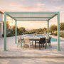 Voir la diapositive 5 : CONCEPT USINE Pergola bioclimatique structure aluminium vert lames orientables 3x3m CORFU