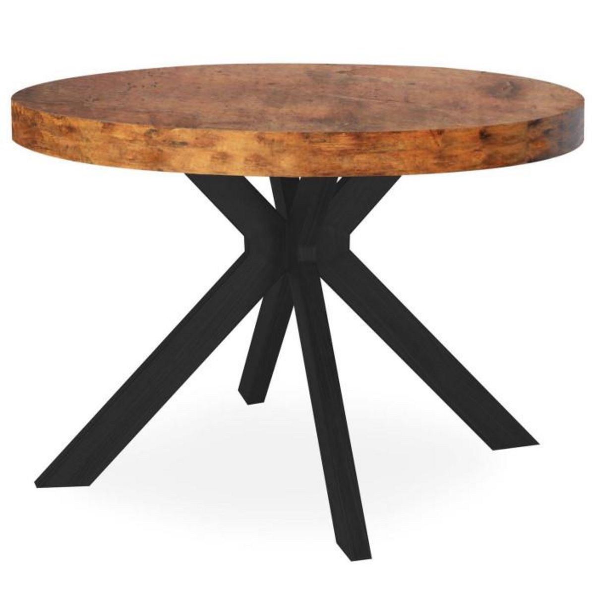Paris Prix Table Ronde Extensible  Zefane  110-260cm Noir & Noyer