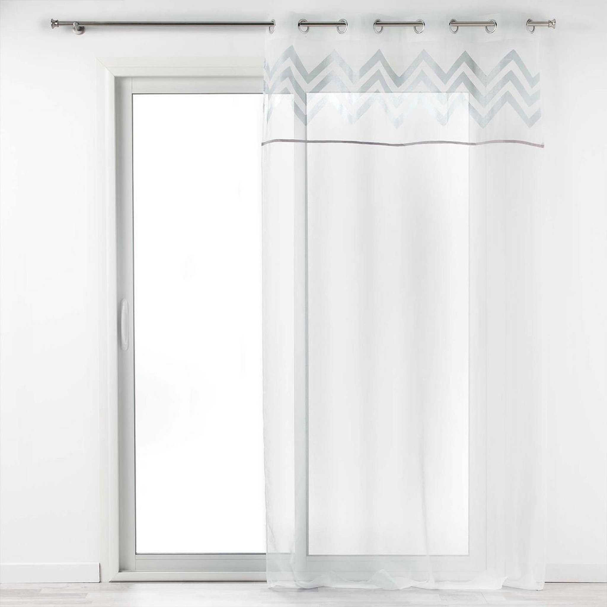 Voir la diapositive 1 : Douceur d'Intérieur Rideau voilage à œillets  levi  140x240cm argent