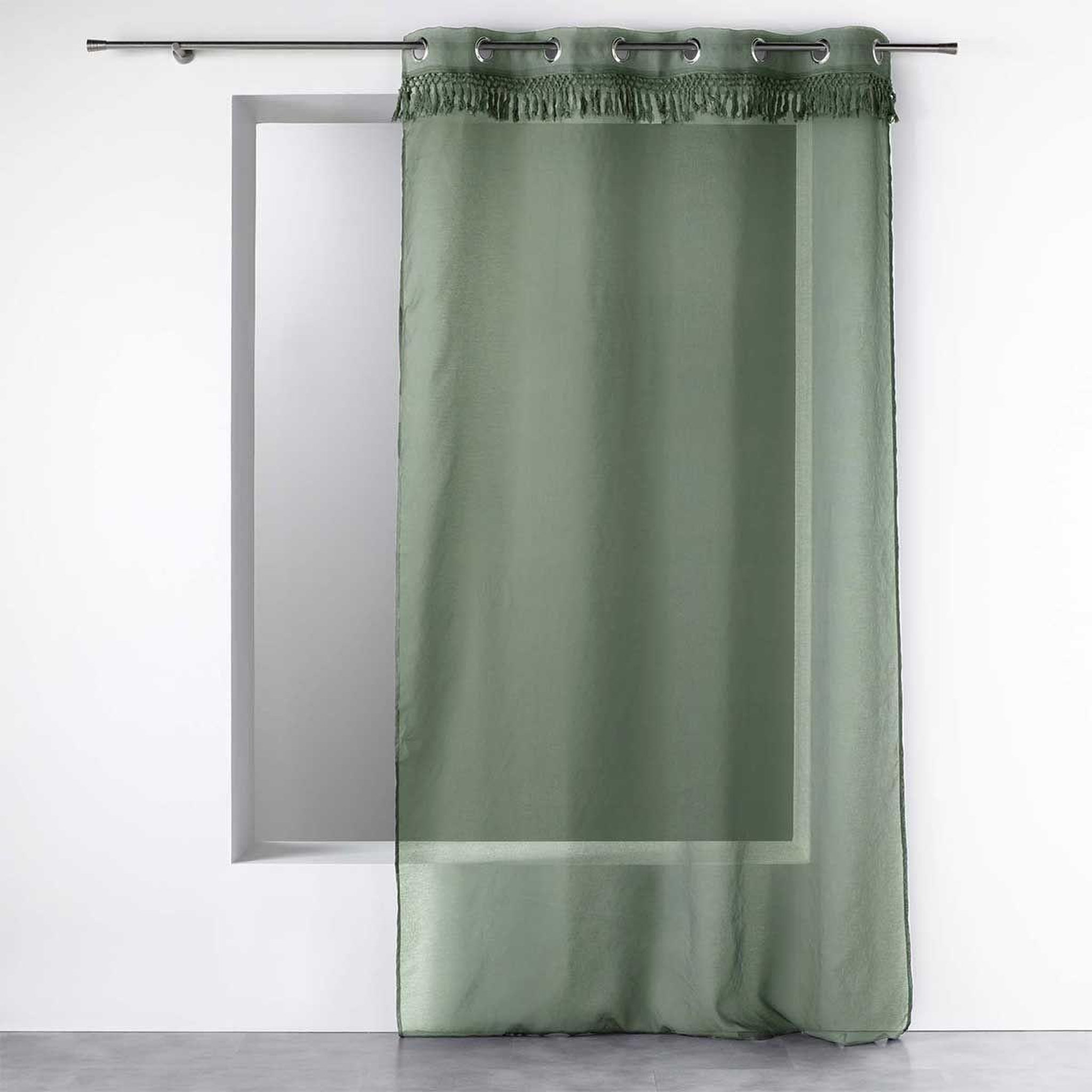 Douceur d'Intérieur Rideau voilage à œillets  zagora  140x240cm kaki
