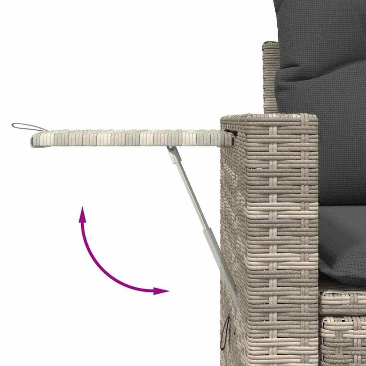 VIDAXL Salon de jardin 8 pcs avec coussins gris clair resine tressee