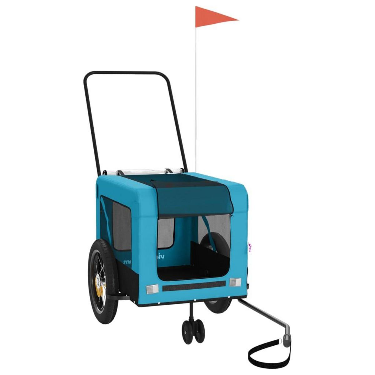 VIDAXL Remorque de velo pour animaux de compagnie bleu et noir