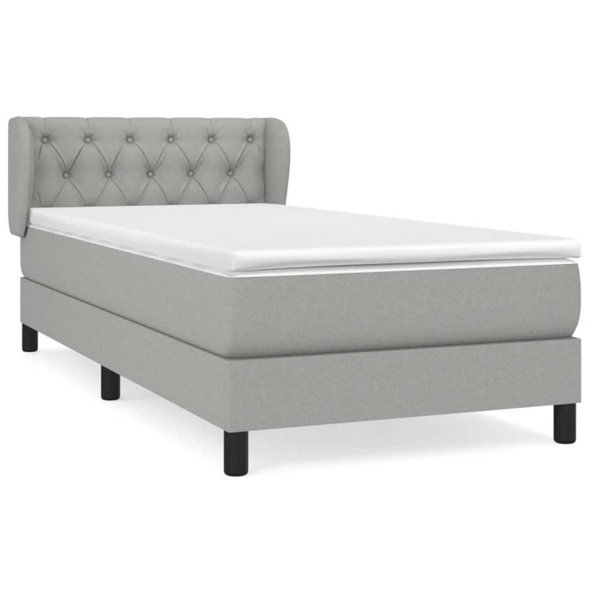 VIDAXL Sommier a lattes de lit avec matelas Gris clair 80x200 cm Tissu