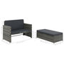 Voir la diapositive 6 : VIDAXL Salon de jardin 2 pcs avec coussins Resine tressee Gris