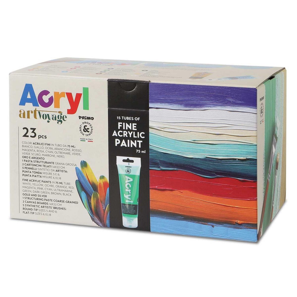 PRIMO Coffret 16 peintures acrylique et accessoires