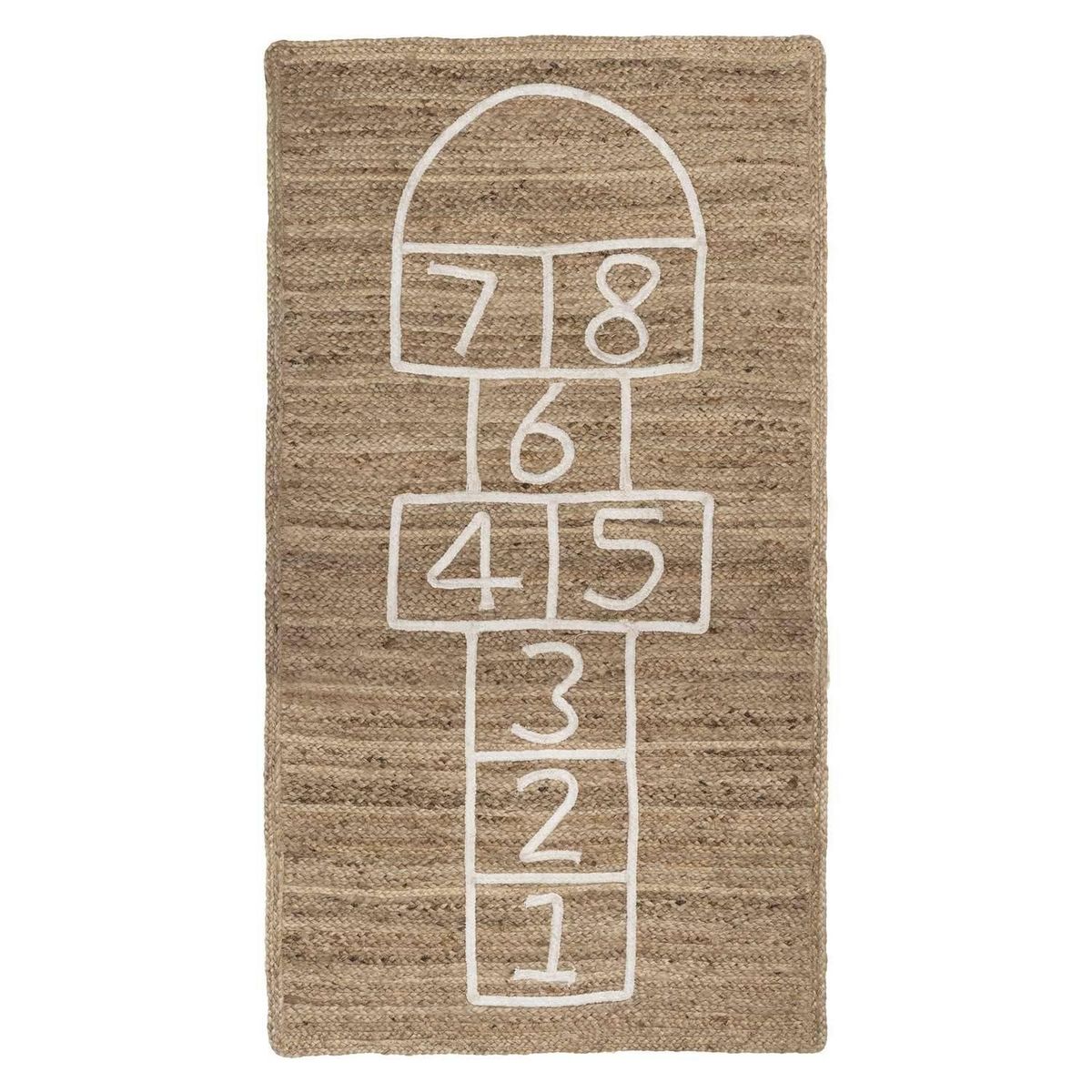 Atmosphera Kids Tapis enfant rectangulaire Marelle - 80 x 150 cm - Jute