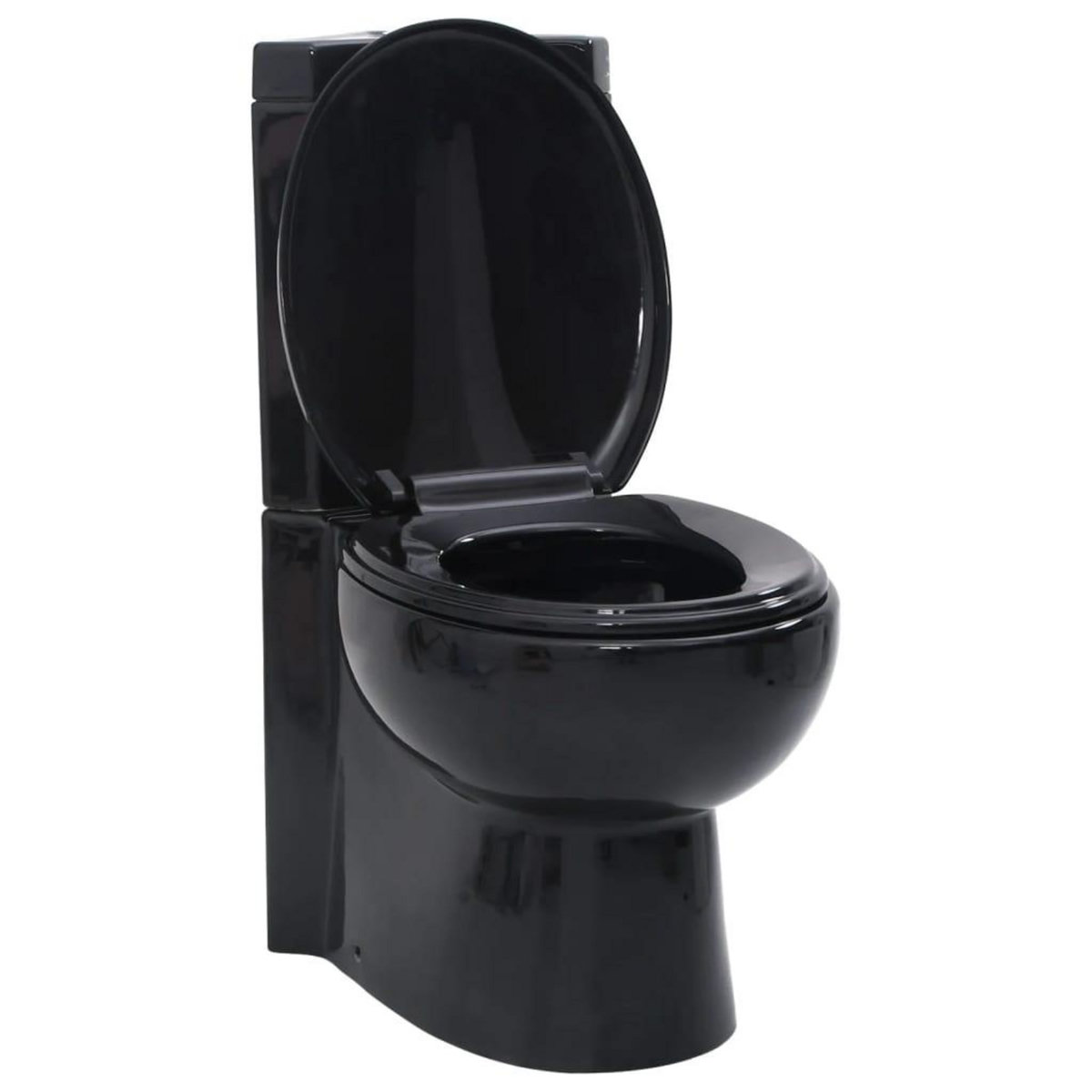 VIDAXL Toilette d'angle en ceramique pour salle de bains noir