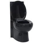 VIDAXL Toilette d'angle en ceramique pour salle de bains noir