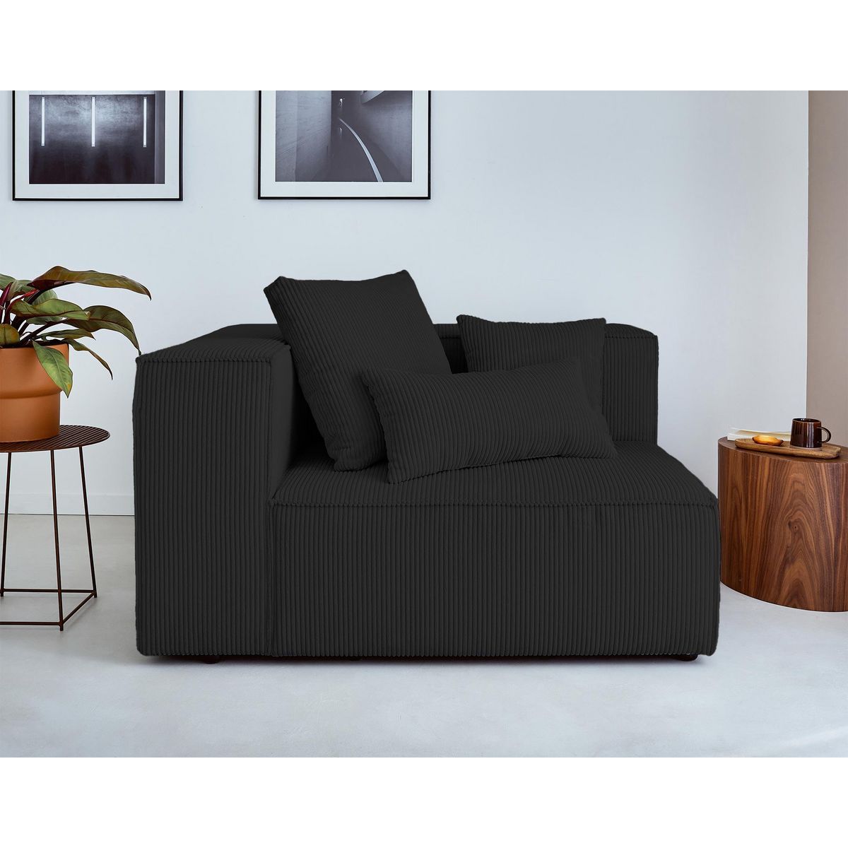 LISA DESIGN Colombine - module d'assise gauche - en velours côtelé