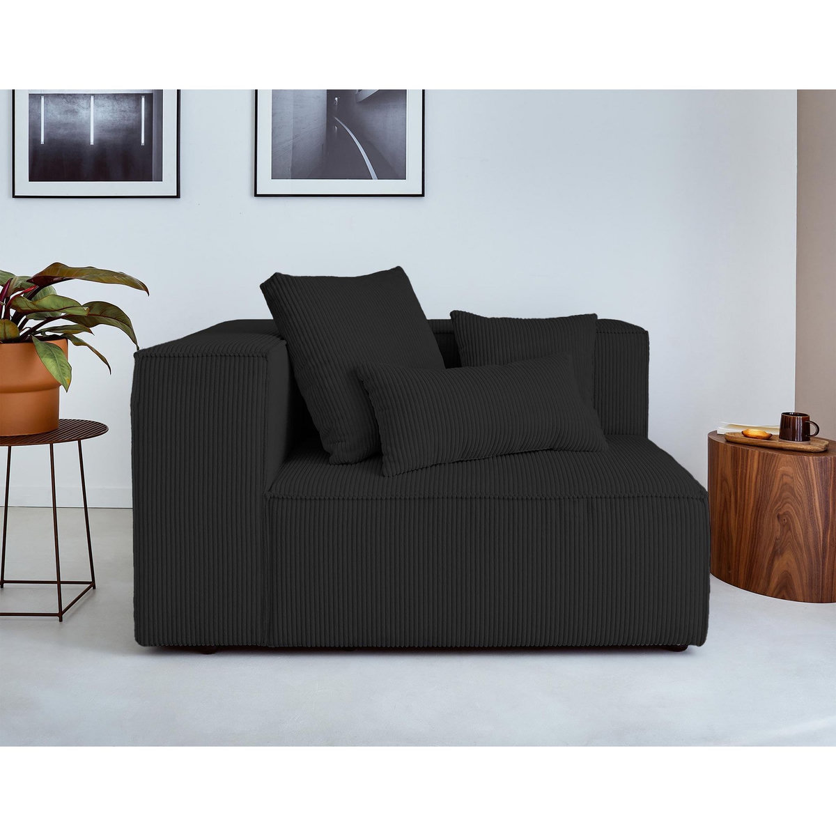 LISA DESIGN Colombine - module d'assise gauche - en velours côtelé